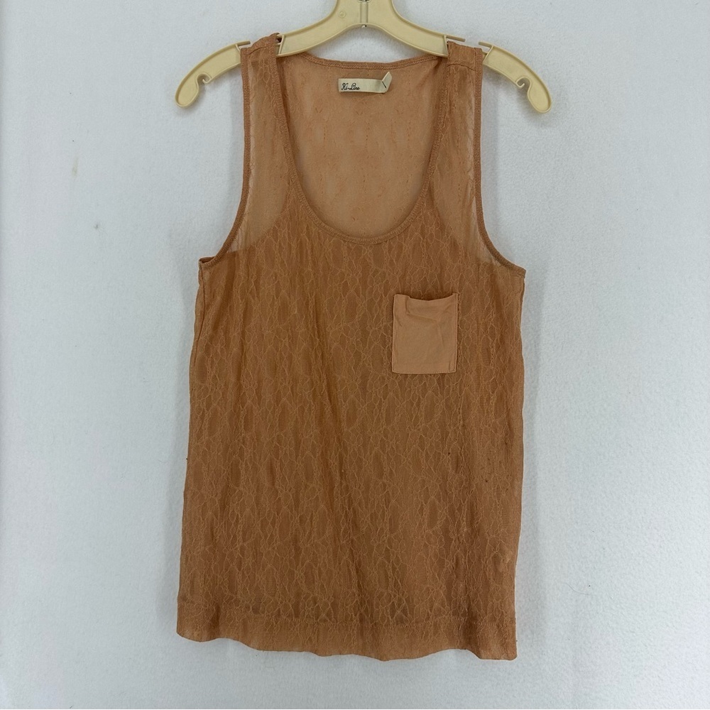 Madewell Hi Line Lace Pocket Tank Top Small Pink